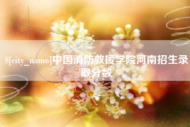 襄垣中国消防救援学院河南招生录取分数