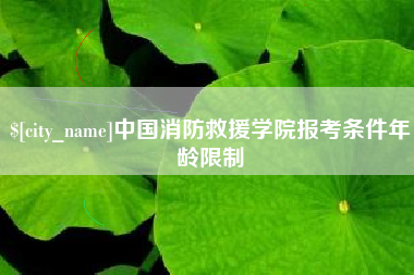 襄垣中国消防救援学院报考条件年龄限制