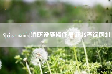 襄垣消防设施操作员证书查询网址