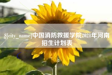 襄垣中国消防救援学院2021年河南招生计划表