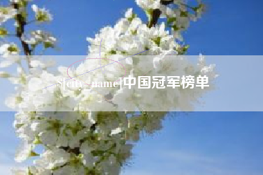 襄垣中国冠军榜单