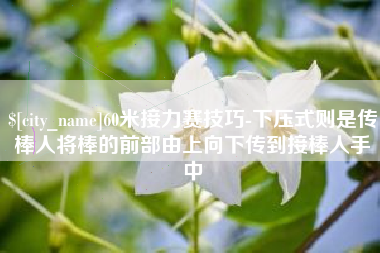 襄垣60米接力赛技巧-下压式则是传棒人将棒的前部由上向下传到接棒人手中
