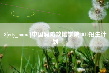 襄垣中国消防救援学院2019招生计划